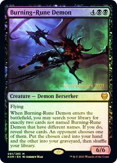 Burning-Rune Demon  [Kaldheim Prerelease Promos] | Nerdhalla Games