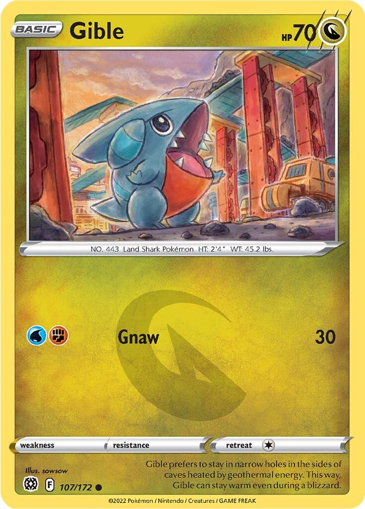 Gible (107/172) [Sword & Shield: Brilliant Stars] | Nerdhalla Games