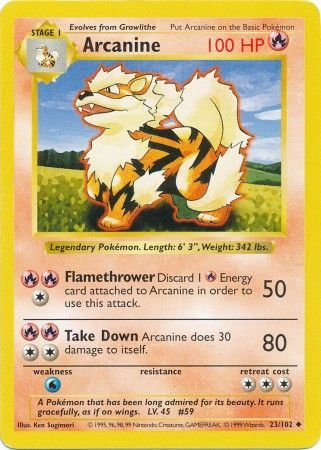 Arcanine (23/102) [Base Set Shadowless Unlimited] | Nerdhalla Games