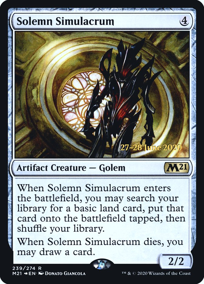 Solemn Simulacrum  [Core Set 2021 Prerelease Promos] | Nerdhalla Games