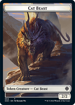 Elf Warrior // Cat Beast Double-Sided Token [Starter Commander Decks] | Nerdhalla Games