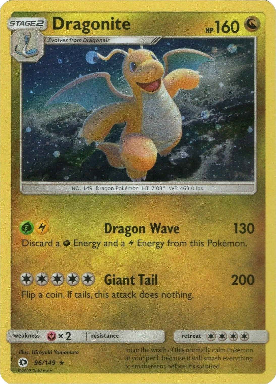 Dragonite (96/149) (Cosmos Holo) [Sun & Moon: Base Set] | Nerdhalla Games