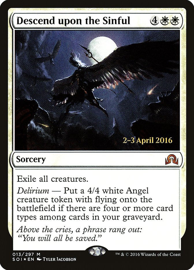 Descend upon the Sinful [Shadows over Innistrad Prerelease Promos] | Nerdhalla Games