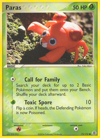 Paras (72/112) [EX: FireRed & LeafGreen] | Nerdhalla Games