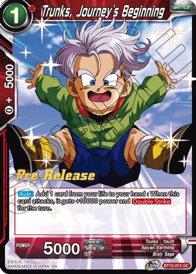 Trunks, Journey's Beginning (BT15-013) [Saiyan Showdown Prerelease Promos] | Nerdhalla Games