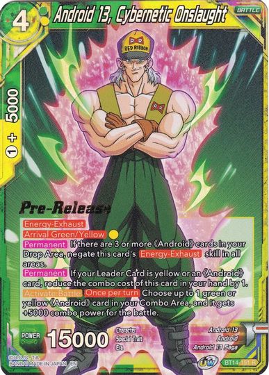 Android 13, Cybernetic Onslaught (BT14-151) [Cross Spirits Prerelease Promos] | Nerdhalla Games