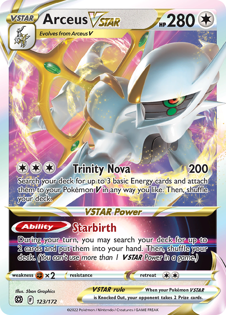 Arceus VSTAR (123/172) (Metal Card) [Sword & Shield: Brilliant Stars] | Nerdhalla Games