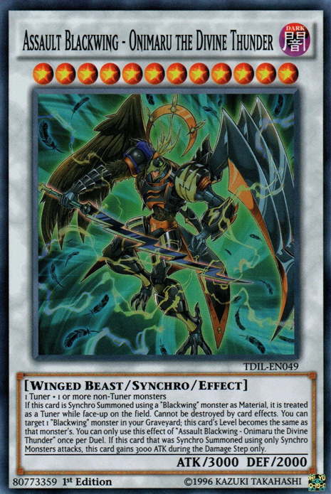 Assault Blackwing - Onimaru the Divine Thunder [TDIL-EN049] Super Rare | Nerdhalla Games