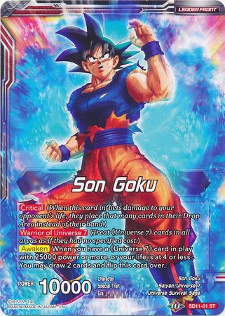 Son Goku // Ultra Instinct Son Goku, Hero of Universe 7 (Starter Deck Exclusive) (SD11-01) [Universal Onslaught] | Nerdhalla Games