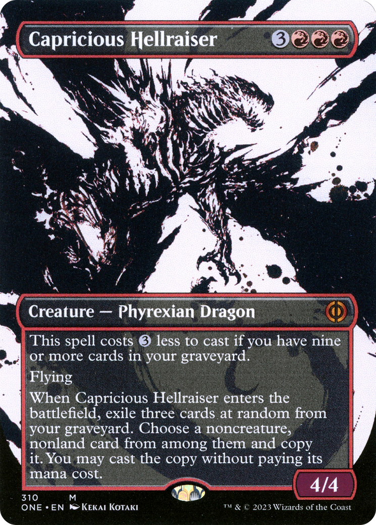 Capricious Hellraiser (Borderless Ichor) [Phyrexia: All Will Be One] | Nerdhalla Games