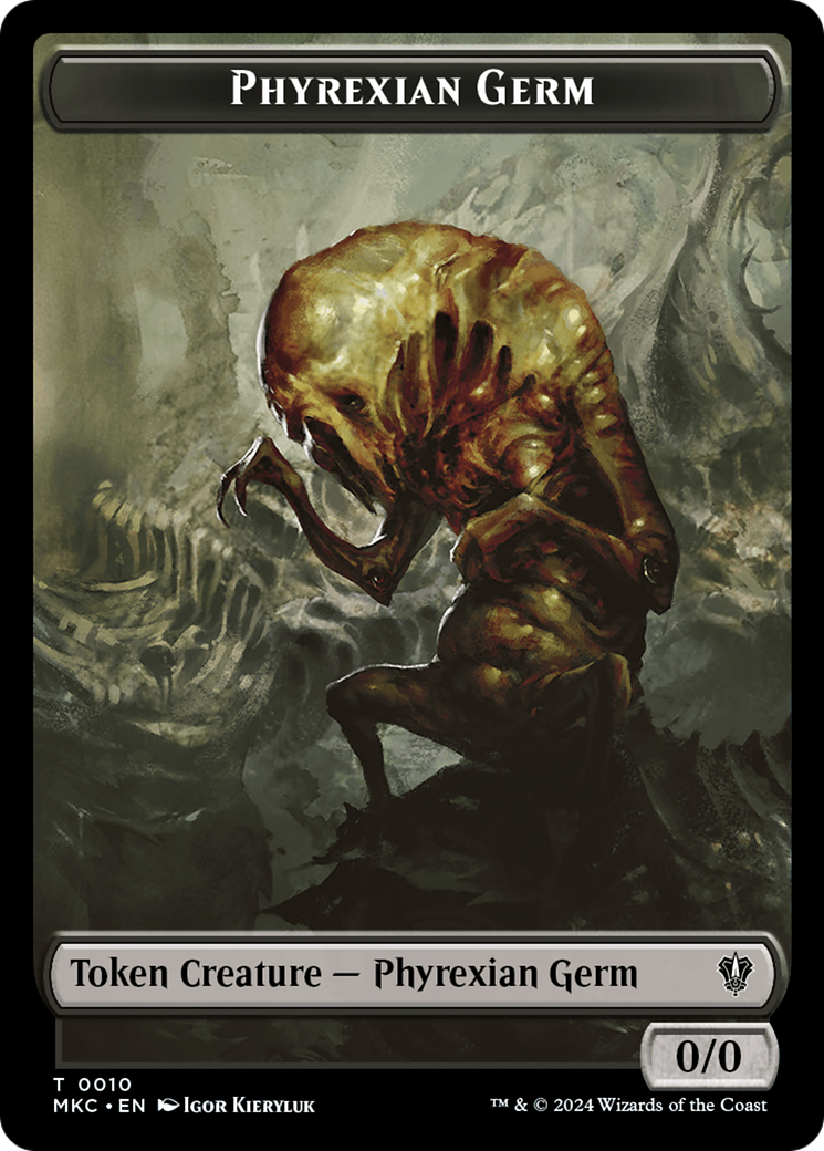 Spirit // Phyrexian Germ Double-Sided Token [Murders at Karlov Manor Commander Tokens] | Nerdhalla Games