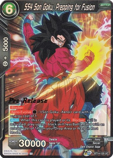 SS4 Son Goku, Prepping for Fusion (BT14-125) [Cross Spirits Prerelease Promos] | Nerdhalla Games