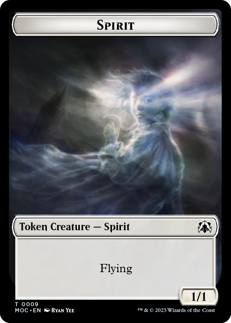 Spirit (9) // Treasure Double-Sided Token [March of the Machine Commander Tokens] | Nerdhalla Games