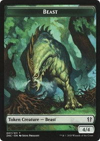 Beast // Saproling Double-sided Token [Commander: Zendikar Rising Tokens] | Nerdhalla Games