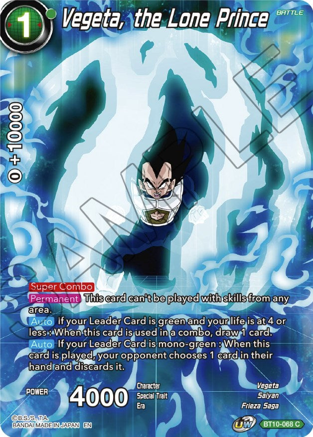 Vegeta, the Lone Prince (BT10-068) [Theme Selection: History of Vegeta] | Nerdhalla Games