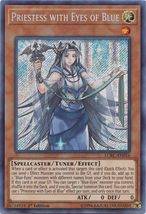 Priestess with Eyes of Blue [LCKC-EN016] Secret Rare | Nerdhalla Games