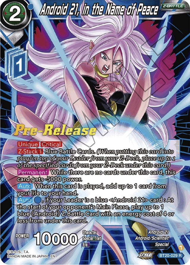 Android 21, in the Name of Peace (BT20-029) [Power Absorbed Prerelease Promos] | Nerdhalla Games