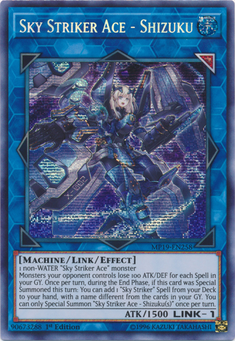 Sky Striker Ace - Shizuku [MP19-EN258] Prismatic Secret Rare | Nerdhalla Games