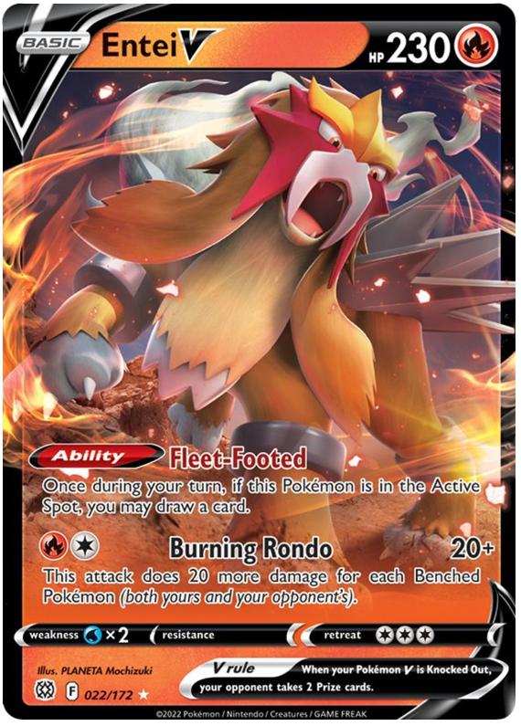 Entei V (022/172) [Sword & Shield: Brilliant Stars] | Nerdhalla Games