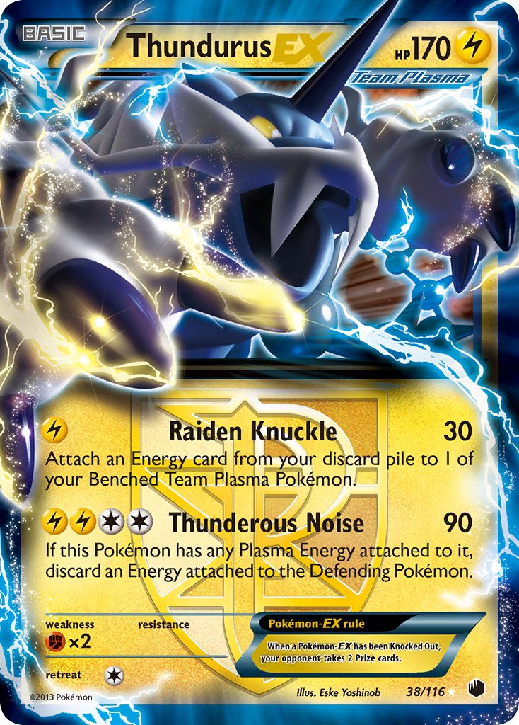 Thundurus EX (38/116) [Black & White: Plasma Freeze] | Nerdhalla Games