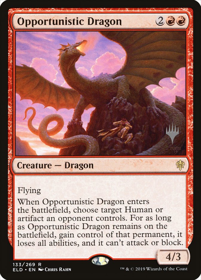 Opportunistic Dragon (Promo Pack) [Throne of Eldraine Promos] | Nerdhalla Games