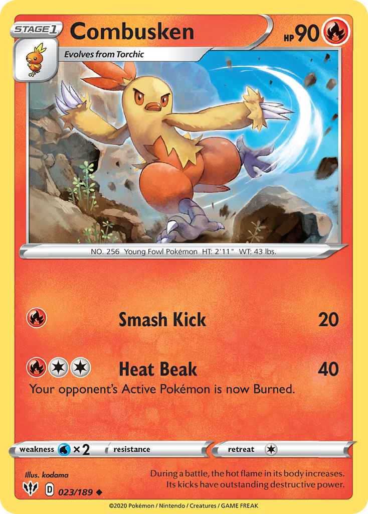 Combusken (023/189) [Sword & Shield: Darkness Ablaze] | Nerdhalla Games