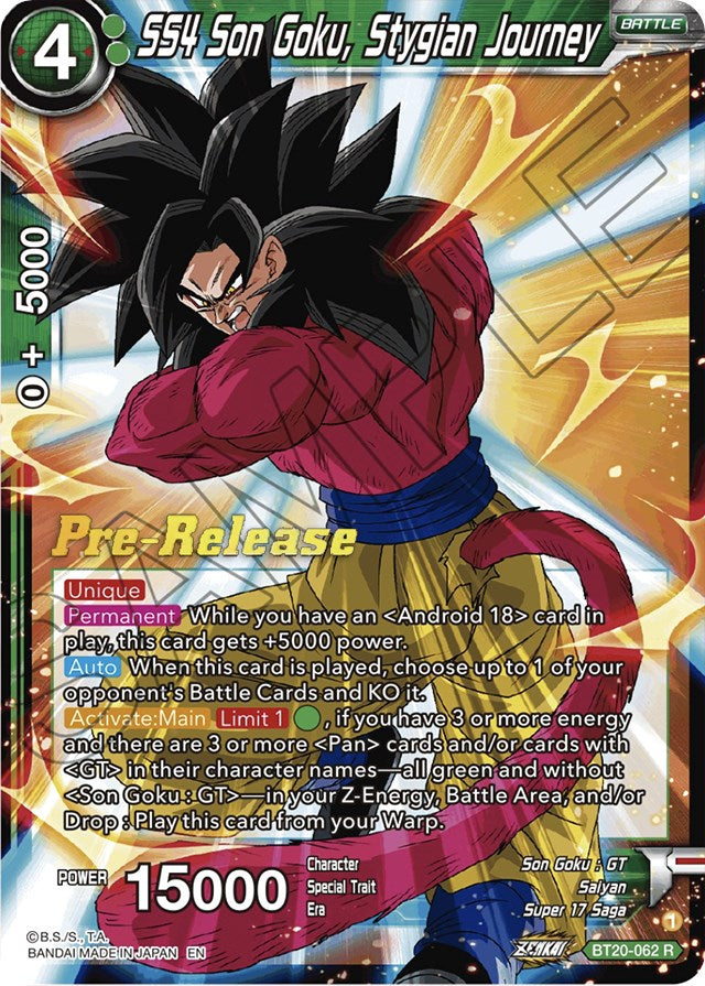 SS4 Son Goku, Stygian Journey (BT20-062) [Power Absorbed Prerelease Promos] | Nerdhalla Games