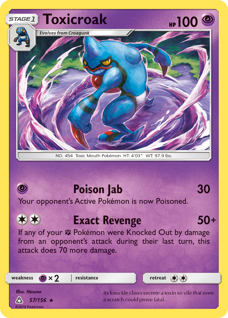 Toxicroak (57/156) [Sun & Moon: Ultra Prism] | Nerdhalla Games