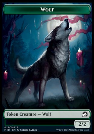 Wolf // Teferi, Who Slows the Sunset Emblem Double-sided Token [Innistrad: Midnight Hunt Tokens] | Nerdhalla Games