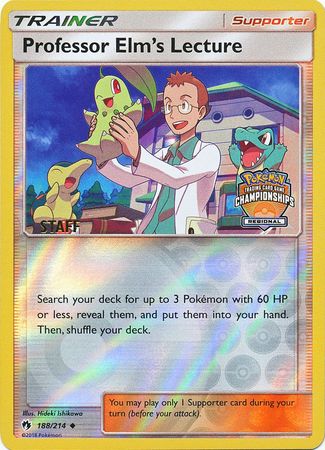 Professor Elm's Lecture (188/214) (Regional Championship Promo Staff) [Sun & Moon: Lost Thunder] | Nerdhalla Games