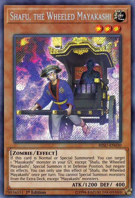 Shafu, the Wheeled Mayakashi [HISU-EN030] Secret Rare | Nerdhalla Games