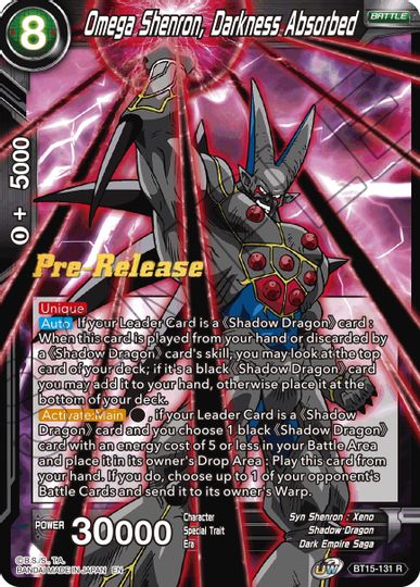 Omega Shenron, Darkness Absorbed (BT15-131) [Saiyan Showdown Prerelease Promos] | Nerdhalla Games