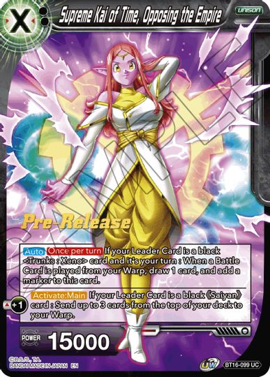 Supreme Kai of Time, Opposing the Empire (BT16-099) [Realm of the Gods Prerelease Promos] | Nerdhalla Games