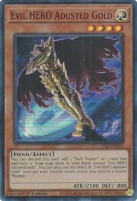 Evil HERO Adusted Gold (Red) [LDS3-EN025] Ultra Rare | Nerdhalla Games