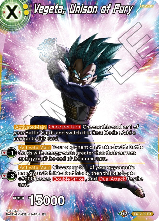 Vegeta, Unison of Fury (EX12-02) [Theme Selection: History of Vegeta] | Nerdhalla Games