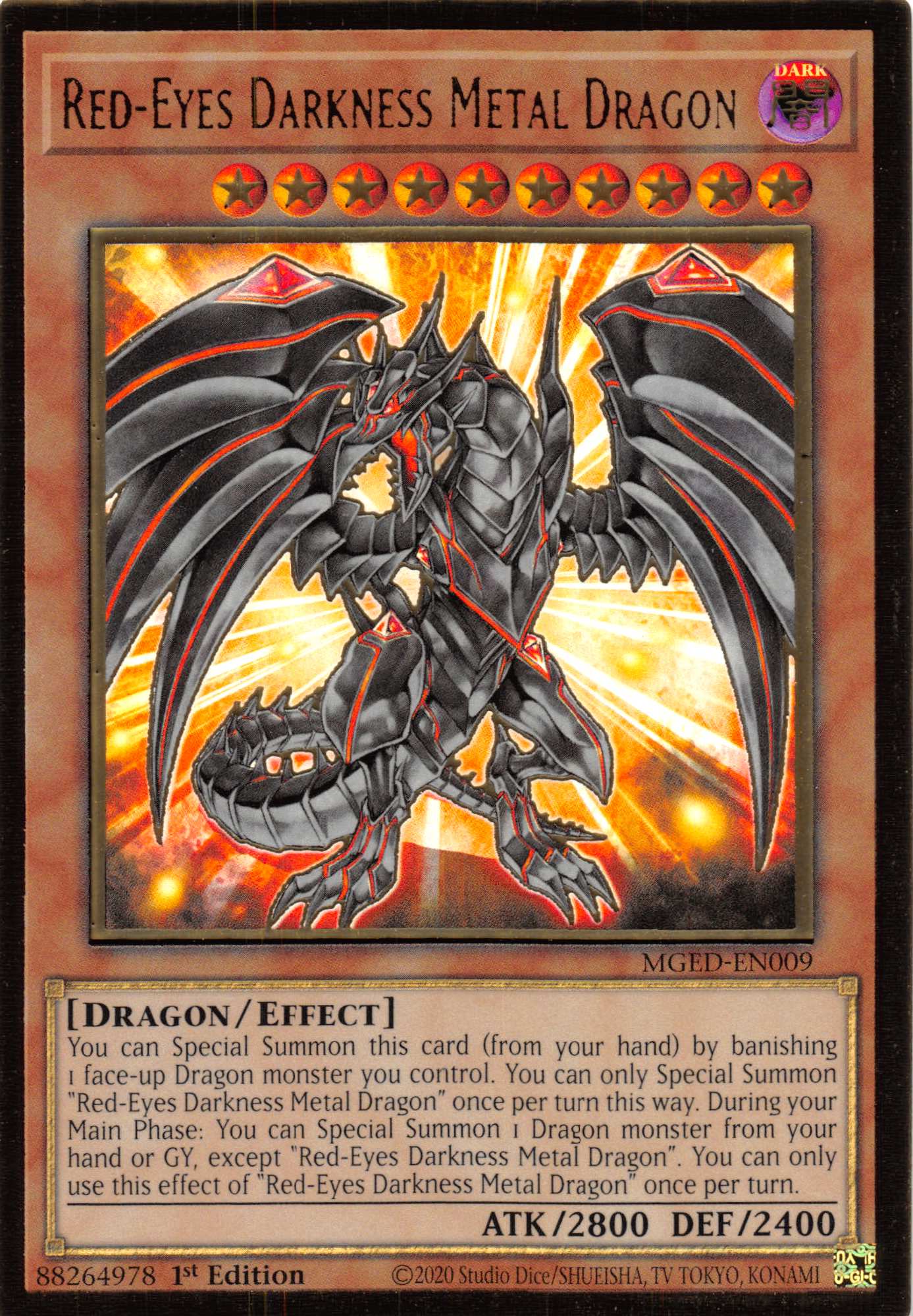 Red-Eyes Darkness Metal Dragon [MGED-EN009] Gold Rare | Nerdhalla Games