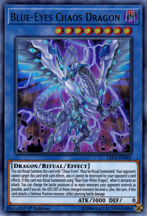 Blue-Eyes Chaos Dragon [LED3-EN001] Ultra Rare | Nerdhalla Games