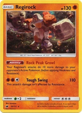 Regirock (53/111) (Cosmos Holo) [Sun & Moon: Crimson Invasion] | Nerdhalla Games