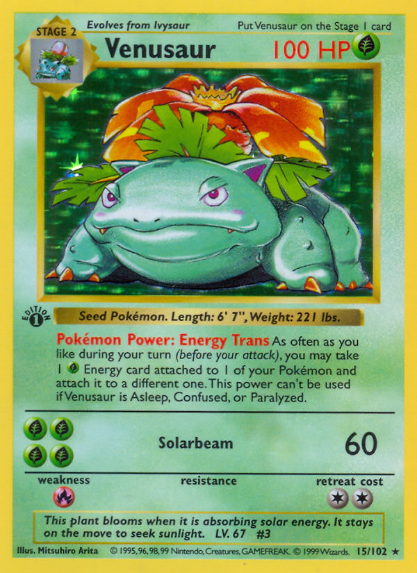 Venusaur (15/102) (Shadowless) [Base Set 1st Edition] | Nerdhalla Games