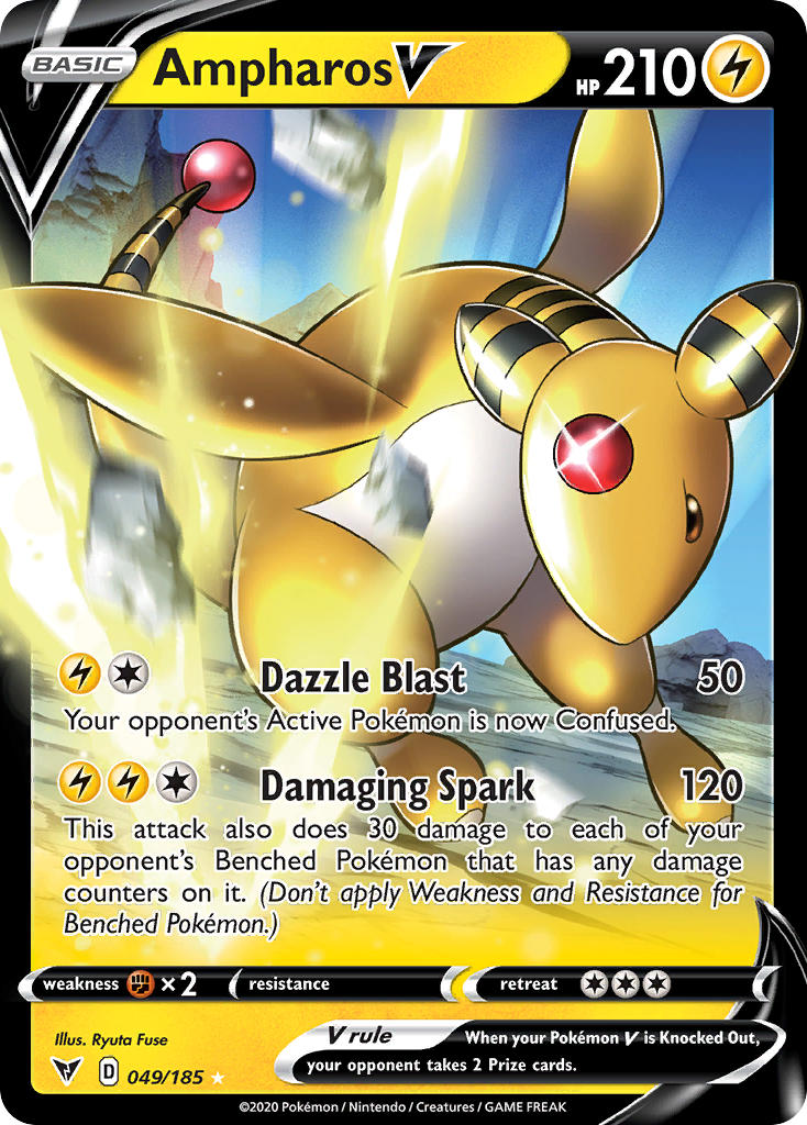 Ampharos V (049/185) [Sword & Shield: Vivid Voltage] | Nerdhalla Games