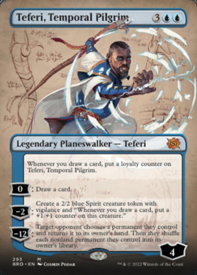 Teferi, Temporal Pilgrim (Borderless Alternate Art) [The Brothers' War] | Nerdhalla Games