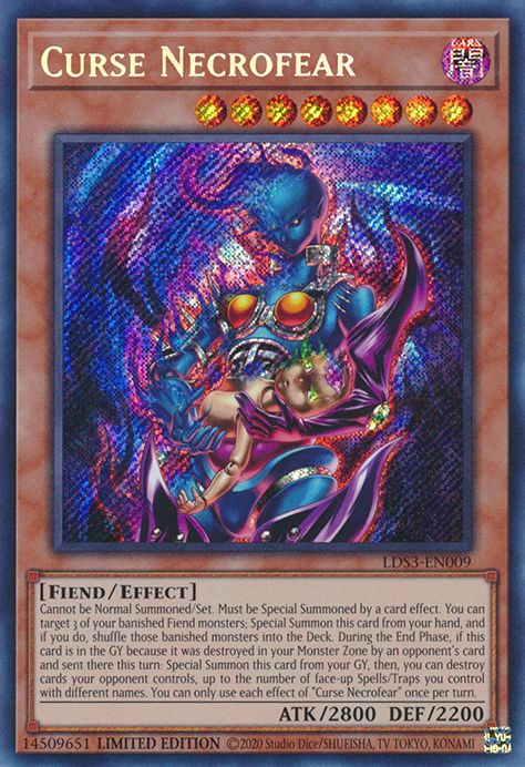 Curse Necrofear [LDS3-EN009] Secret Rare | Nerdhalla Games