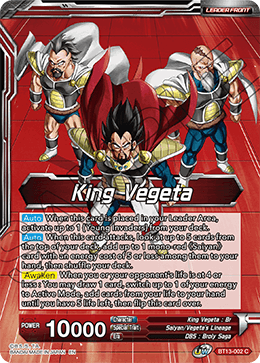 King Vegeta // King Vegeta, Head of the Saiyan Rebellion (Common) [BT13-002] | Nerdhalla Games