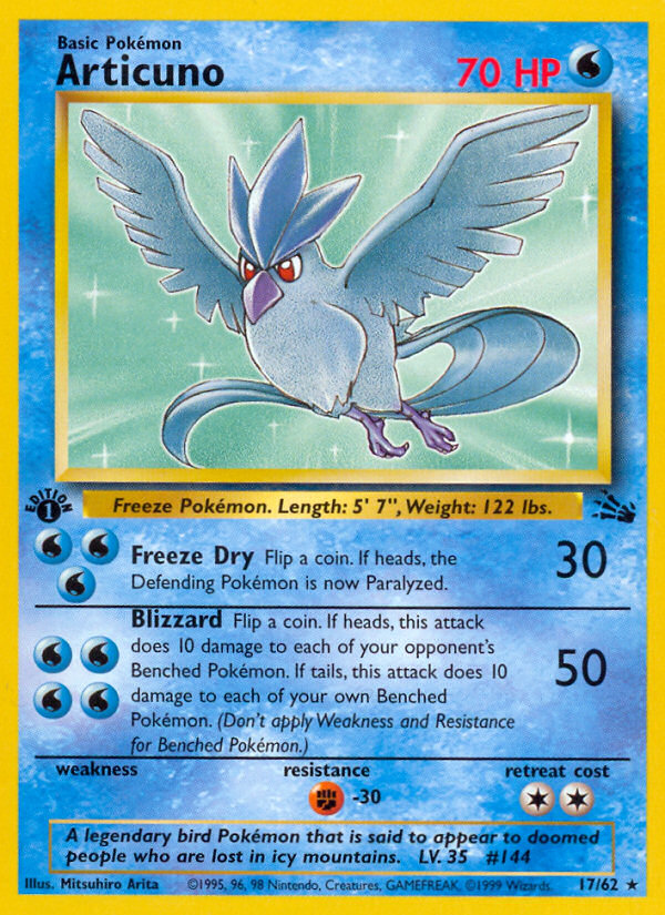 Articuno (17/62) [Fossil 1st Edition] | Nerdhalla Games