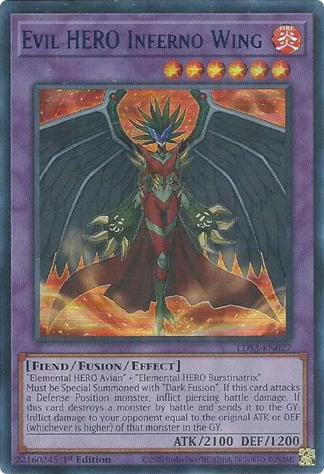 Evil HERO Inferno Wing (Blue) [LDS3-EN027] Ultra Rare | Nerdhalla Games