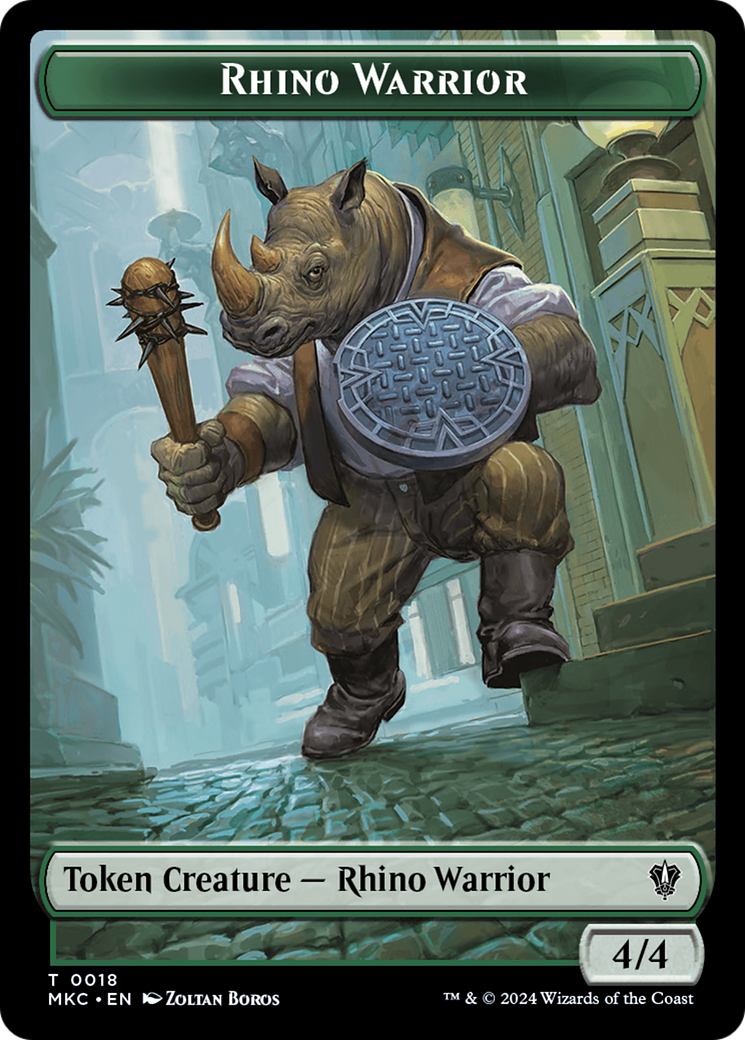 Thopter // Rhino Warrior Double-Sided Token [Murders at Karlov Manor Commander Tokens] | Nerdhalla Games