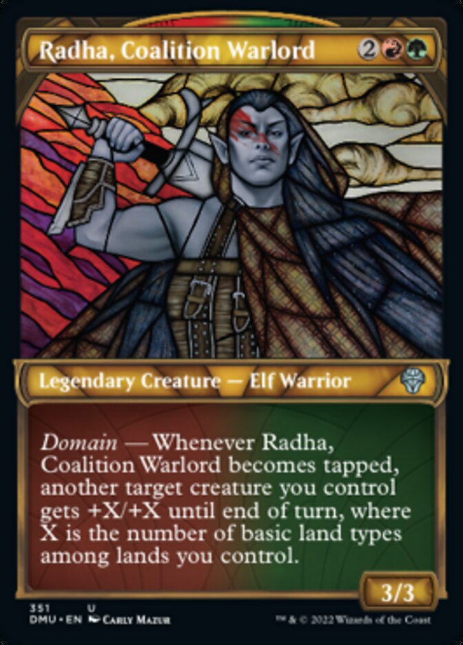 Radha, Coalition Warlord (Showcase Textured) [Dominaria United] | Nerdhalla Games