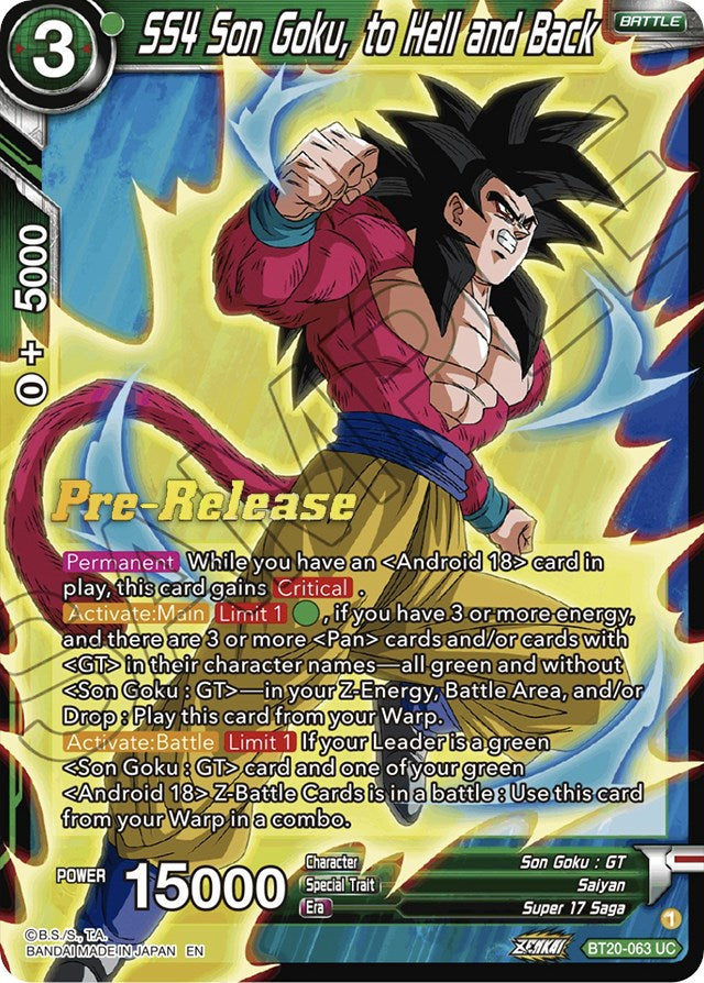 SS4 Son Goku, to Hell and Back (BT20-063) [Power Absorbed Prerelease Promos] | Nerdhalla Games