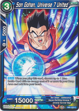 Son Gohan, Universe 7 United (DB1-023) [Dragon Brawl] | Nerdhalla Games