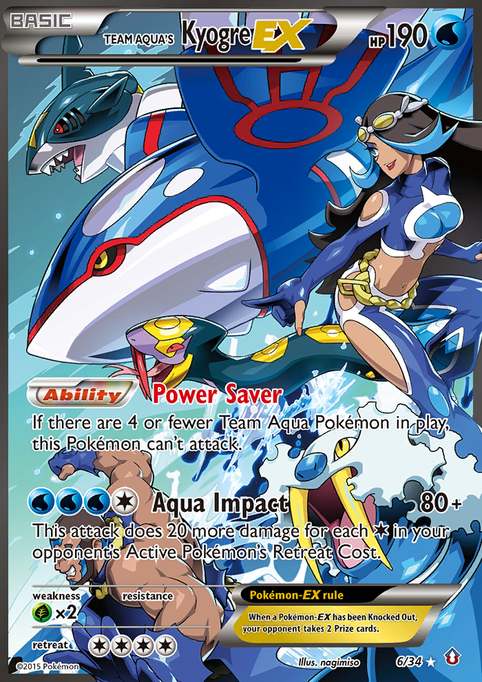 Team Aqua's Kyogre EX (6/34) [XY: Double Crisis] | Nerdhalla Games